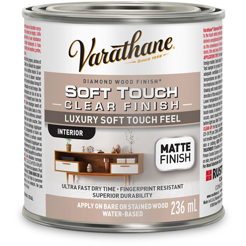 Rev&ecirc;tement &agrave; fini diamant pour bois Varathane, 236 ml, Transparent, Mat NTL Industrial