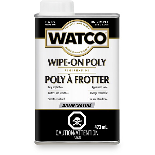 Teinture &agrave; essuyage en poly Watco, 473 ml, Transparent, Satin NTL Industrial