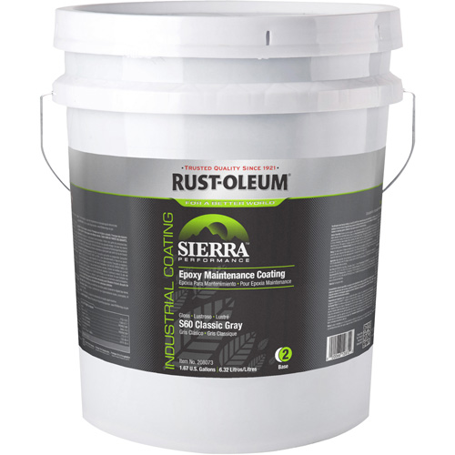 Composant de base pour rev&ecirc;tement de plancher Sierra Performance S40, 5 gal., &agrave; l'eau, Tr&egrave;s brillant, Gris NTL Industrial