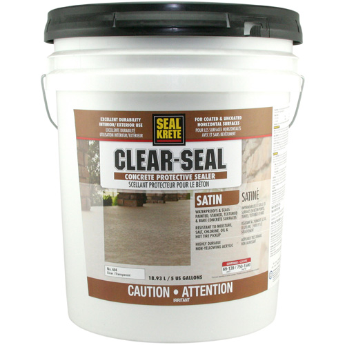 Produit d&eacute;tanch&eacute;it&eacute; protecteur Seal-Krete, 18,93 L, &agrave; l'eau, Satin, Transparent NTL Industrial