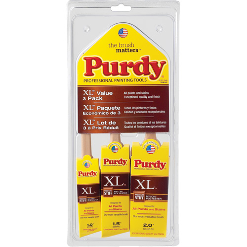 XL Paint Brush Multi-Pack, Poly/Nylon, Wood Handle NTL Industrial