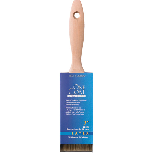 Pinceau pour murs et garnitures 100% One Coat, Polyester, Manche Bois, Largeur de 2" NTL Industrial