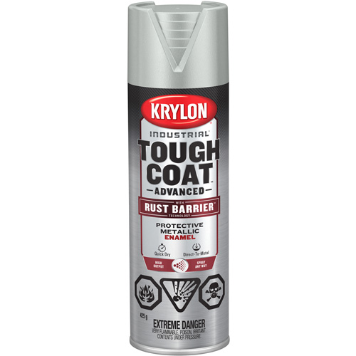 Peinture Tough Coat avec technologie Rust Barrier, Aluminium, M&eacute;tallique, 425 g, Canette a&eacute;rosol NTL Industrial