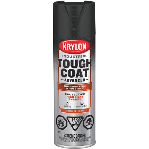 Peinture industrielle &agrave; chaleur &eacute;lev&eacute;e Tough Coat Advanced, Noir haute temp&eacute;rature, Fini mat profond, 425 g, Canette a&eacute;rosol NTL Industrial