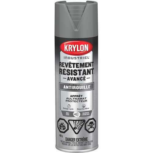 Peinture Tough Coat avec technologie Rust Barrier, Appr&ecirc;t gris, Ultra-mat, 425 g, Canette a&eacute;rosol NTL Industrial