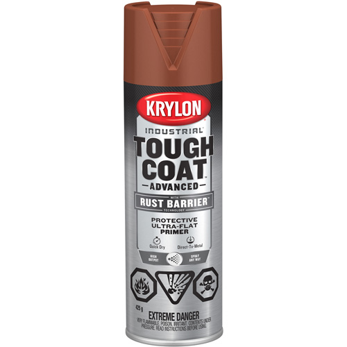 Peinture Tough Coat avec technologie Rust Barrier, Appr&ecirc;t oxyde rouge, Ultra-mat, 425 g, Canette a&eacute;rosol NTL Industrial