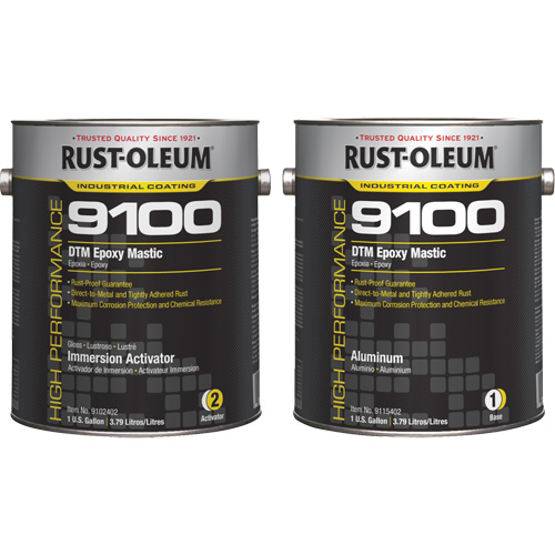 9100 System DTM Epoxy Mastic Base & Activator Kit, Aluminum, Gallon NTL Industrial