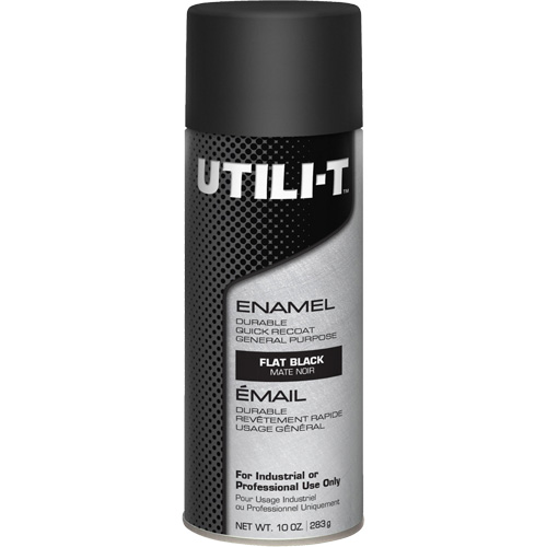 UTILI-T General Purpose Enamel Spray Paint, Black, Flat, 10 oz./283 g, Aerosol Can NTL Industrial
