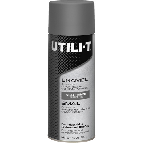 Peinture-&eacute;mail en a&eacute;rosol polyvalent UTILI-T, Appr&ecirc;t gris, 10 oz/283 g, Canette a&eacute;rosol NTL Industrial