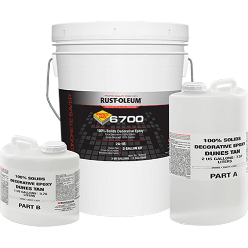 &eacute;poxy d&eacute;coratif 100 % de solides 6700, 3 gal., &eacute;poxy, Tr&egrave;s brillant, Beige NTL Industrial