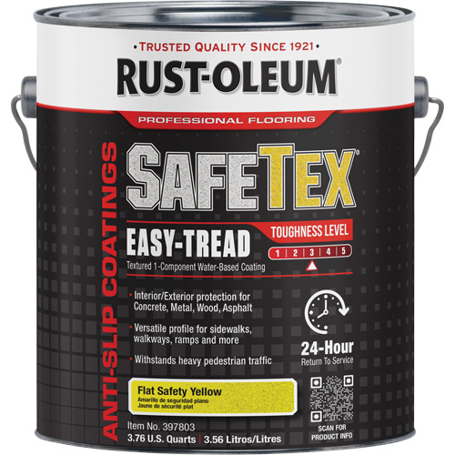 SafeTex&reg; Easy-Tread Acrylic Coating, 1 gal., Water-Based, Flat/Textured, Yellow NTL Industrial