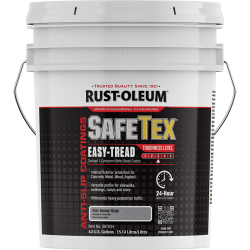 Rev&ecirc;tement d'acrylique SafeTex Easy-Tread, 4 gal., &agrave; l'eau, Plat/Textur&eacute;, Gris NTL Industrial