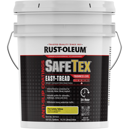 Rev&ecirc;tement d'acrylique SafeTex Easy-Tread, 4 gal., &agrave; l'eau, Plat/Textur&eacute;, Jaune NTL Industrial