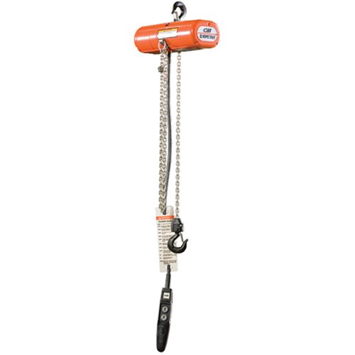 ShopStar Electric Hoists, 10' Lift, 600 lbs. (0.3 tons) Capacity, 20 FPM NTL Industrial
