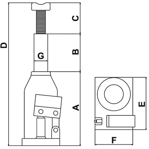 Cric-bouteille, 20 tonnes, 11" Hauteur &eacute;lev&eacute;e NTL Industrial