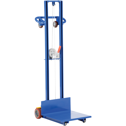Platform Lift Stacker, Hand Winch Operated, 400 lbs. Capacity, 58" Max Lift NTL Industrial