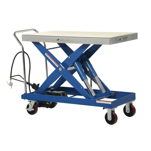 Pneumatic Hydraulic Scissor Lift Table, Steel, 47-1/2" L x 24" W, 2000 lbs. Cap. NTL Industrial