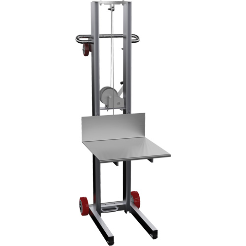 Platform Lift Stacker, Hand Winch Operated, 400 lbs. Capacity, 58" Max Lift NTL Industrial