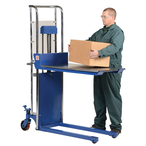 Hefti-Lift Load Stacker, Foot Pump Operated, 300 lbs. Capacity, 59" Max Lift NTL Industrial