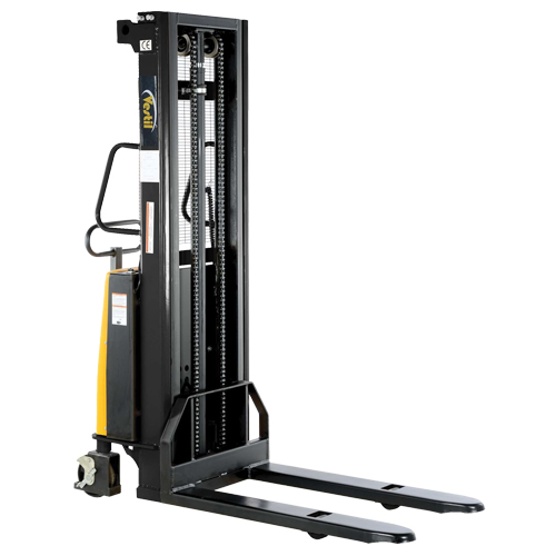 Fork Lift Stacker, Electric Operated, 2000 lbs. Capacity, 118" Max Lift NTL Industrial