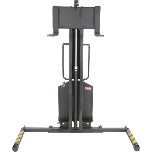 Narrow Mast Powered Lift Stacker, Electric Operated, 1000 lbs. Capacity, 63" Max Lift NTL Industrial
