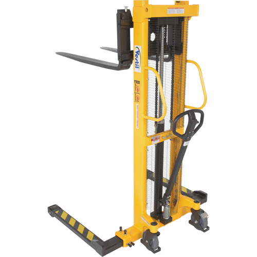Manual Hydraulic Stacker, Hand Pump Operated, 2000 lbs. Capacity, 63" Max Lift NTL Industrial