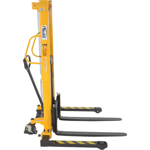 Manual Hydraulic Stacker, Hand Pump Operated, 2000 lbs. Capacity, 63" Max Lift NTL Industrial