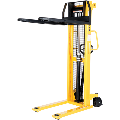 Manual Hydraulic Stacker, Hand Pump Operated, 2000 lbs. Capacity, 63" Max Lift NTL Industrial