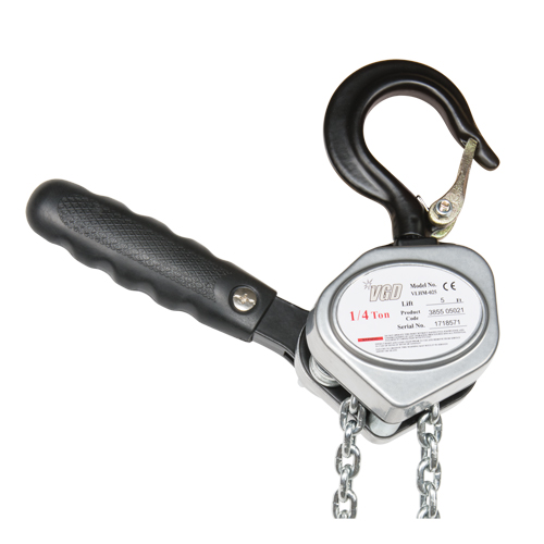 Mini Lever Hoist, 5' Lift, 500 lbs. (0.25 tons) Capacity, Zinc Plated Chain NTL Industrial