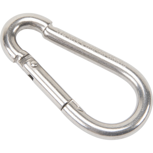 Mousqueton en acier inoxydable, 260 lb (0,13 tonne) Charge d'utilisation max., 1/4" Taille, 3/8" Oeil NTL Industrial
