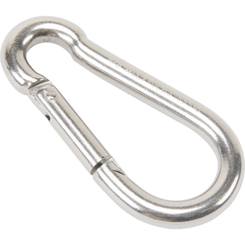Mousqueton en acier inoxydable, 770 lb (0,385 tonne) Charge d'utilisation max., 3/8" Taille, 5/8" Oeil NTL Industrial