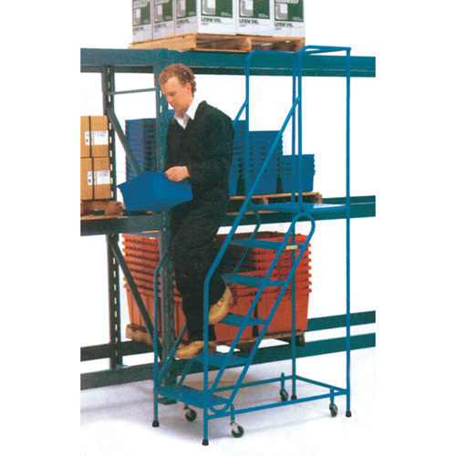 CSA-Certified Rolling Step Ladder, 6 Steps, 22" Step Width, 55" Platform Height, Steel NTL Industrial