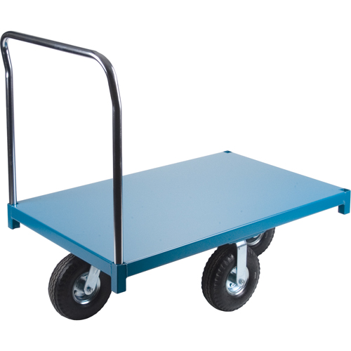Chariot &agrave; plateforme robuste, 48" lo x 24" la x Capacit&eacute; 1200 lb, Roues en Pneumatique NTL Industrial