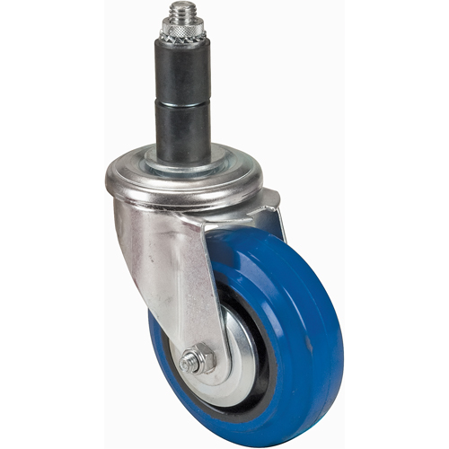 Roulette en caoutchouc &agrave; tige, Pivotant, Diam&egrave;tre 4" (101,6 mm) NTL Industrial