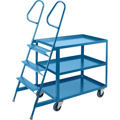Stock Picking Carts, Steel, 24" W x 52" D, 3 Shelves, 1200 lbs. Capacity NTL Industrial