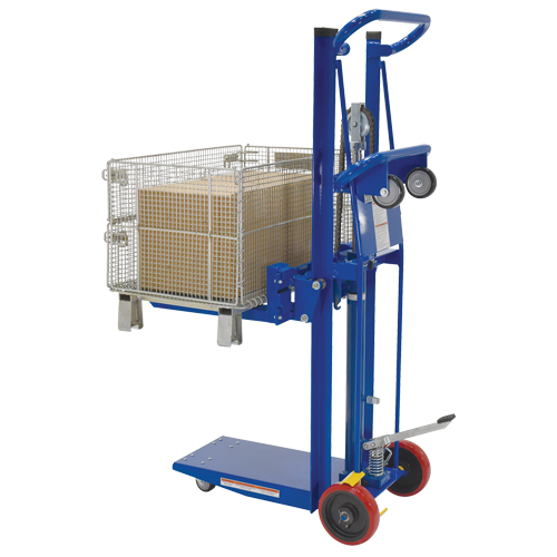 Platform Lift Stacker, Foot Pump Operated, 750 lbs. Capacity, 52" Max Lift NTL Industrial