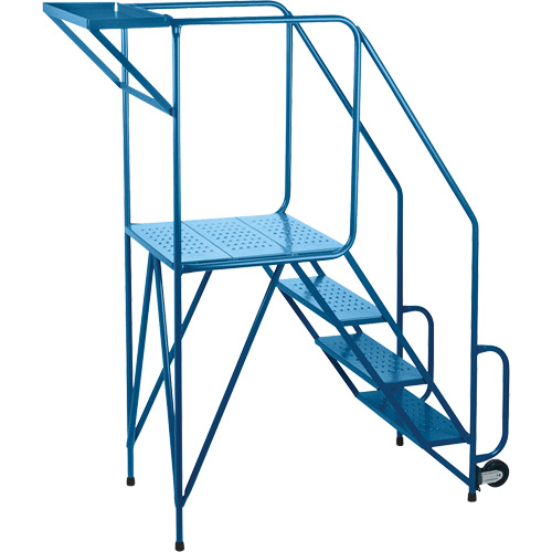 Mechanics/Maintenance Rolling Ladder, Steel, 4 Steps, 38" Platform Height NTL Industrial