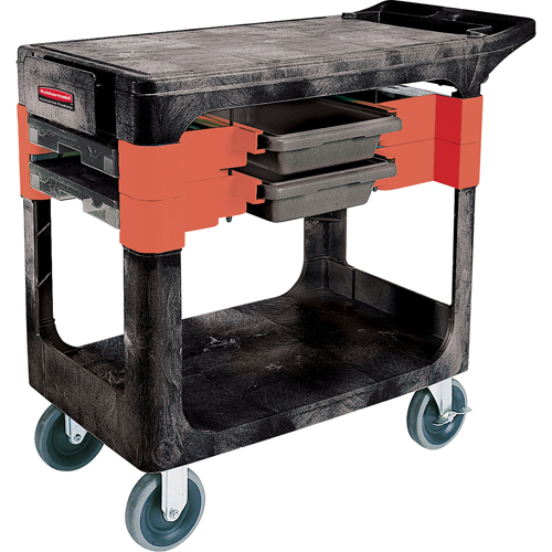 Maintenance Tool Cart, 2 Drawers, 38" L x 19-1/4" W x 33-3/8" H, Black NTL Industrial