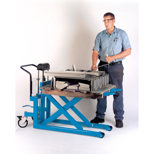 Hydraulic Skid Scissor Lift/Table, 42-1/2" L x 20-1/2" W, Steel, 1000 lbs. Capacity NTL Industrial