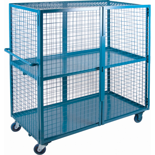 Wire Mesh Truck, 2 Tiers, 63" L x 32" W x 62.5" H, 1200 lbs. Cap. NTL Industrial