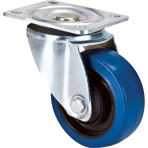 Blue Caster, Swivel, 4" (101.6 mm), Rubber, 350 lbs. (158.8 kg.) NTL Industrial