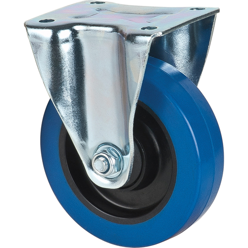 Roulette bleue, Fixe, 5" (127 mm), Caoutchouc, 400 lb (181 kg) NTL Industrial
