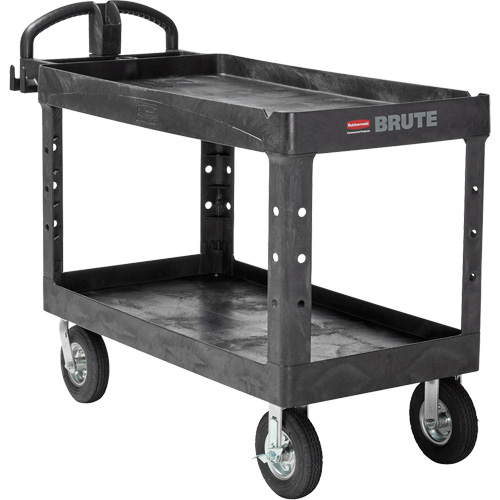 Chariot utilitaire robuste, 2 tiers, 25-1/4" x 33-1/4" x 55", Capacit&eacute; 750 lb NTL Industrial