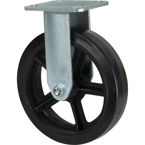 Roulette moul&eacute;, Fixe, 8" (203,2 mm), Caoutchouc, 660 lb (299 kg) NTL Industrial