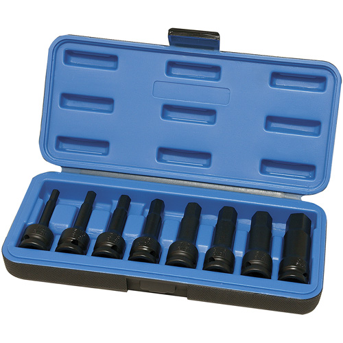Metric Impact Socket Set, Hex, 1/2" Drive, 8 Pcs NTL Industrial