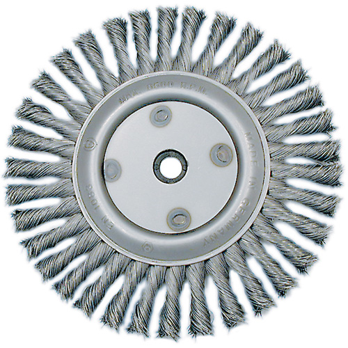 Meule &agrave; fils nou&eacute;s torsad&eacute;s, Dia. 6", Fils 0,02", Arbre 5/8"-1/2, Acier NTL Industrial
