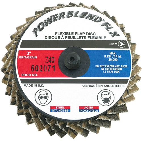 Powerblend FLX Roll-on Flap Disc, 3" x Type R, Z40 Grit, Zirconia Alumina NTL Industrial