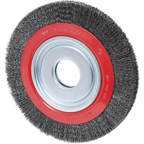 Crimped Wire Wheel, 10" Dia., 0.02" Fill, 2" Arbor NTL Industrial