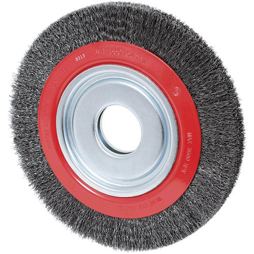 Crimped Wire Wheel, 8" Dia., 0.007" Fill, 1/2"/2"/5/8" Arbor NTL Industrial