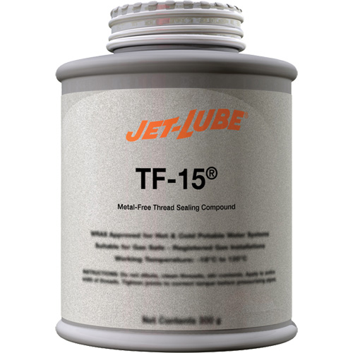 TF-15&reg; Metal-Free Thread Sealing Compound, Brush-Top Can, 227 ml, -46° C - 315° C/50° F - 600° F NTL Industrial